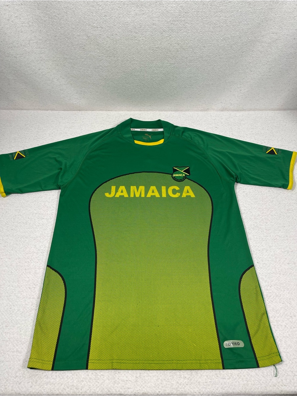 PUMA Jamaica Soccer Jersey Shirt, Grn Yellow Blk Team Jersey Dry Fit XL. SK#0495